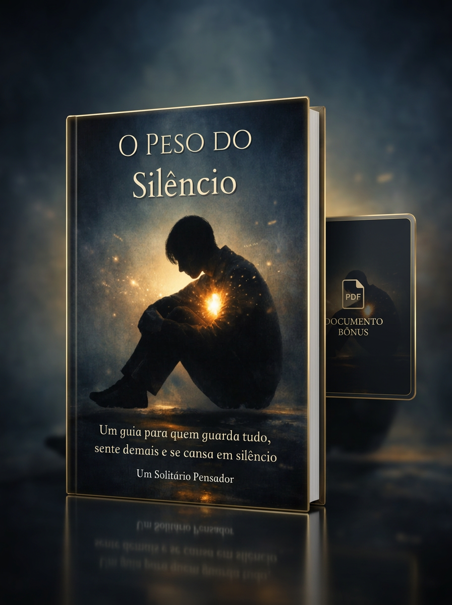 Mockup digital do e-book O Peso do Silêncio com bônus em PDF